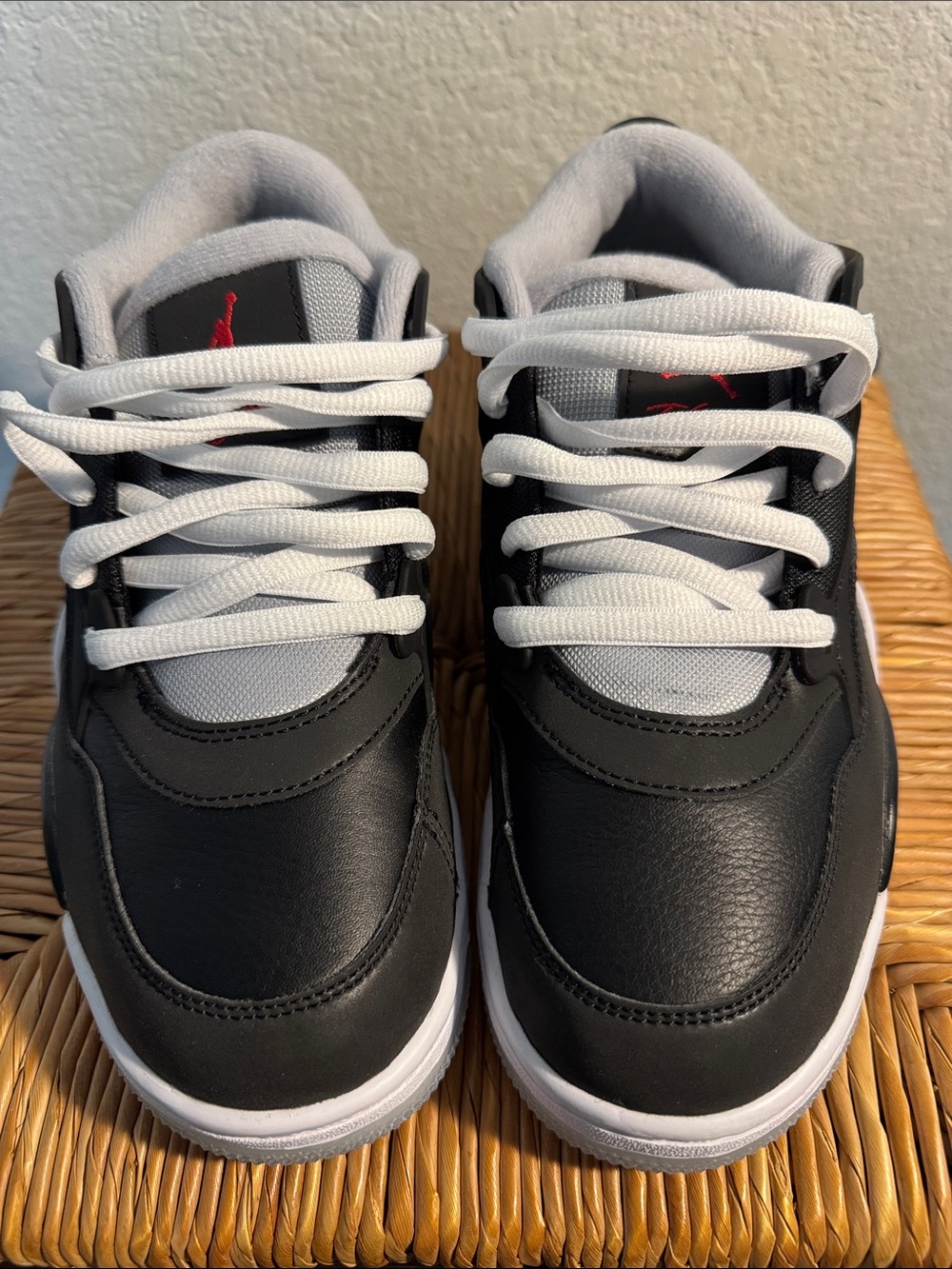 Jordan Black and White Sneakers with Red Jumpman